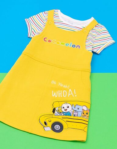 فستان CoComelon Pinafore للأطفال الصغار والبنات تي شيرت Dungaree Outfit in Kuwait