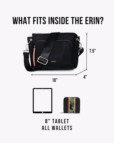 MERSI Erin Crossbody Purse, a Stylish Lightweight Nylon Crossbody Bag, Water-Resistant Everyday Purse in Kuwait