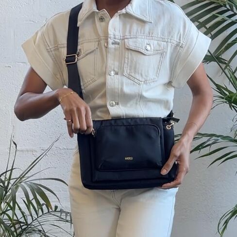 MERSI Erin Crossbody Purse, a Stylish Lightweight Nylon Crossbody Bag, Water-Resistant Everyday Purse in Kuwait
