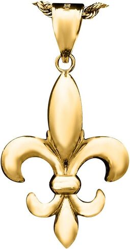 LoveBling 10k Yellow Gold High Polished Fleur-De-Lis Symbol Charm Pendant (Medium ; 1.43 x 0.75) in Saudi Arabia