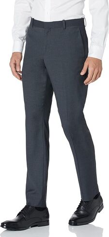 بنطال Perry Ellis الرسمي للرجال ذو قصة ضيقة، مع قماش مطاطي أمامي مسطح (مقاس الخصر 26-42) in Kuwait