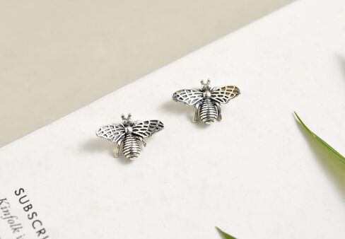 SLUYNZ 925 Sterling Silver Bee Earrings Studs for Women Teen Girls Cute Bumble Bee Earrings (A-Silver) in Saudi Arabia