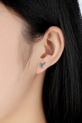 SLUYNZ 925 Sterling Silver Bee Earrings Studs for Women Teen Girls Cute Bumble Bee Earrings (A-Silver) in Saudi Arabia