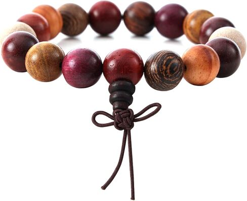 Eigso 6-8mm Wood Beads Bracelet Prayer Beads for Meditation Buddha Tibetan Bracelet for Men and Women in Kuwait