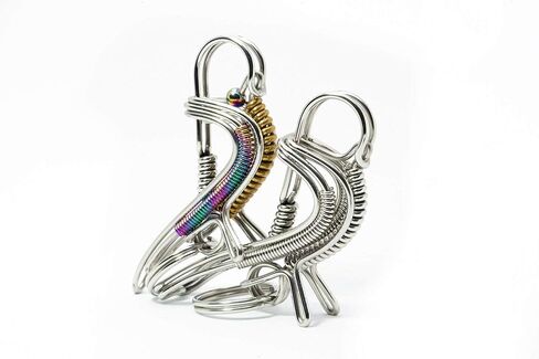 سلسلة مفاتيح الطيور المصنوعة يدويًا من الفولاذ المقاوم للصدأ من Aviboo - حلقات مفاتيح وسلاسل مفاتيح السيارة للأب والأب والرجال والنساء والأزواج in Kuwait