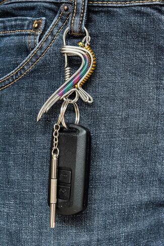 سلسلة مفاتيح الطيور المصنوعة يدويًا من الفولاذ المقاوم للصدأ من Aviboo - حلقات مفاتيح وسلاسل مفاتيح السيارة للأب والأب والرجال والنساء والأزواج in Kuwait