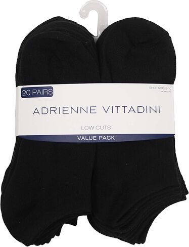 جوارب ADRIENNE VITTADINI النسائية ذات القطع المنخفضة حزمة اقتصادية 20 زوجًا من الجوارب منخفضة الارتفاع قابلة للتنفس للارتداء الكاجوال والرياضي والجري in Kuwait