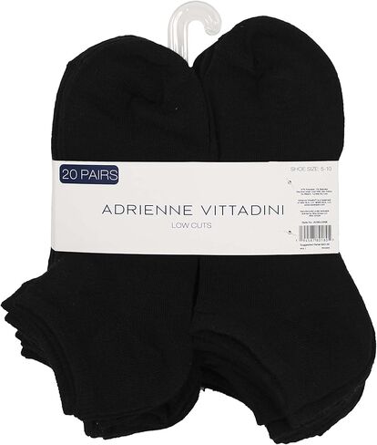 جوارب ADRIENNE VITTADINI النسائية ذات القطع المنخفضة حزمة اقتصادية 20 زوجًا من الجوارب منخفضة الارتفاع قابلة للتنفس للارتداء الكاجوال والرياضي والجري in Kuwait