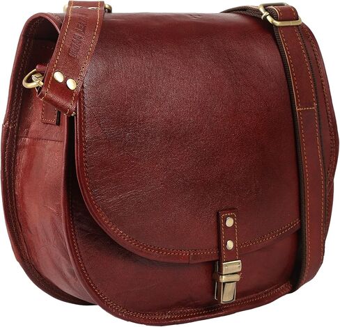 حقائب يد نسائية جلدية عبر الجسم وحقائب كتف على شكل سرج، محافظ بنية عتيقة، حقيبة يد نسائية بوهو، حقيبة يد للسيدات مصنوعة يدويًا، أزياء سفر كلاسيكية، محفظة هاتف بحمالة متقاطعة للنساء، مقاس XXL in Kuwait