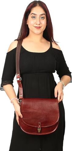 حقائب يد نسائية جلدية عبر الجسم وحقائب كتف على شكل سرج، محافظ بنية عتيقة، حقيبة يد نسائية بوهو، حقيبة يد للسيدات مصنوعة يدويًا، أزياء سفر كلاسيكية، محفظة هاتف بحمالة متقاطعة للنساء، مقاس XXL in Kuwait