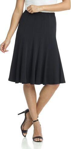 Rekucci Women's Ease into Comfort Flared Knee Length Knit Skirt in Kuwait
