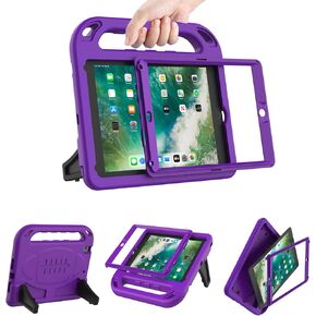 TIRIN 9.7-Inch Case, Kids Case for iPad 6th/5th Generation 2018/2017, iPad Air 1/2 & iPad Pro 9.7 Case with Built-in Screen Protector, Durable Shockproof Protective Cover with Handle Stand, Blue in Kuwait