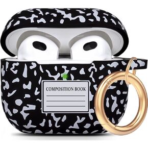 Gawnock for AirPod Case 3rd Generation Cover with Keychain Accessories,Leropard Engraved Skin Soft Cover for AirPod 3rd Generation CaseFull Protection,Front LED Visible, Hot Pink
