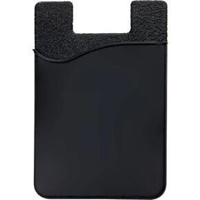 Silicone Phone Card Holder Pocket, Stick On Wallet, Adhesive Credit Card Pouch, Compatible with iPhone & Samsung Galaxy - Black