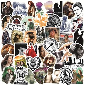 50 قطعة من ملصقات المسلسل التلفزيوني اوتلاندر لزجاجات المياه للمراهقين والبالغين | مثالية لزجاجة المياه واللابتوب والجوال وزجاجات المياه للسفر مقاومة للماء (اوتلاندر) in Kuwait