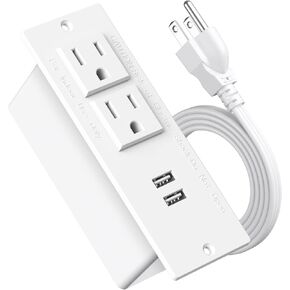 Recessed Power Strip 45W USB C,Furniture Flush Mount,Black,6FT in Kuwait