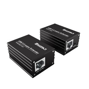 SZBJ USB Extender Over RJ45 Cat5E/6 up to 230ft Ethernet Cable Extender with Power Adapter with 2 USB2.0 Output - Full USB 2.0 Support for Keyboard, Dongle，Mouse, Webcam, and All Operating System 102