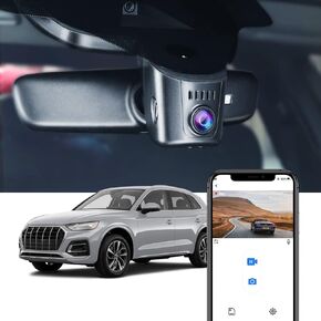 Fitcamx 4K Dash Cam Adapts for Audi 2019 2020 2021 2022 2023 2024 A4 A6 Allroad A3 A5 Q5 S4 S6 Q7 A8 S8 TT A7 S5 Q3 S3 S7 RS3 RS5 RS6 e-tron (Model A), 2160P Video WiFi, OEM Look, Parking Mode, 64GB