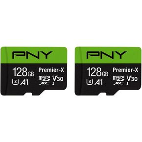 PNY 64GB Premier-X Class 10 U3 V30 microSDXC Flash Memory Card 5-Pack - 100MB/s, Class 10, A1, 4K UHD, Full HD, UHS-I, micro SD
