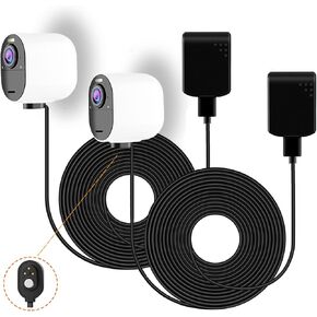 كابل شحن بطول 10 أقدام لـ Arlo Ultra/Ultra 2 وArlo Pro 3/Pro4، سلك طاقة مغناطيسي داخلي وخارجي مع محول شاحن - عبوتان باللون الأسود (غير متوافق مع Arlo Essential Spotlight) in Kuwait