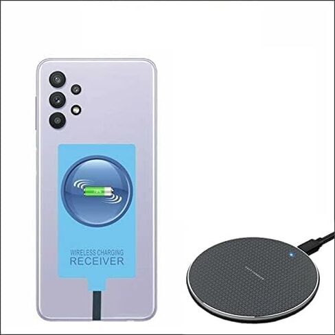 N/A Qi Wireless Charger+External Receiver for Samsung Galaxy A12 A22 A32 A42 A52 A72 4G 5G Black in Saudi Arabia