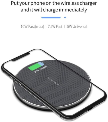 N/A Qi Wireless Charger+External Receiver for Samsung Galaxy A12 A22 A32 A42 A52 A72 4G 5G Black in Saudi Arabia