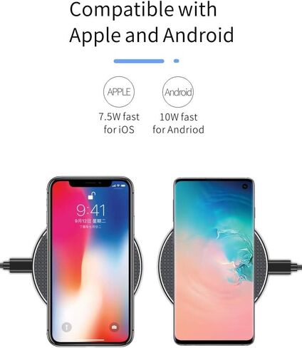 N/A Qi Wireless Charger+External Receiver for Samsung Galaxy A12 A22 A32 A42 A52 A72 4G 5G Black in Saudi Arabia