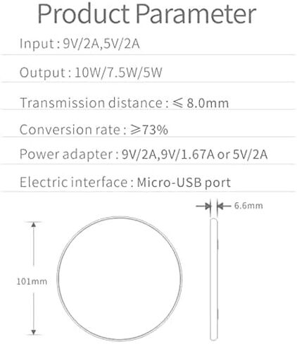 N/A Qi Wireless Charger+External Receiver for Samsung Galaxy A12 A22 A32 A42 A52 A72 4G 5G Black in Saudi Arabia