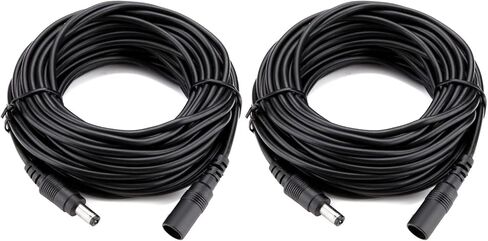 2PCS 33FT(10m) 12V DC Power Extension Cable 2.1mm x 5.5mm DC Plug Adapter Cord for CCTV Security Camera (Black) in Kuwait