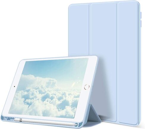 حافظة kenke iPad 9.7 2018/2017 مع حامل أقلام، غطاء ذكي للتنبيه/النوم التلقائي مع حامل ثلاثي الطي، غطاء خلفي ناعم من مادة TPU، حافظة خفيفة الوزن مقاومة للصدمات لجهاز iPad 9.7 بوصة الجيل السادس/الخامس، وردي in Kuwait