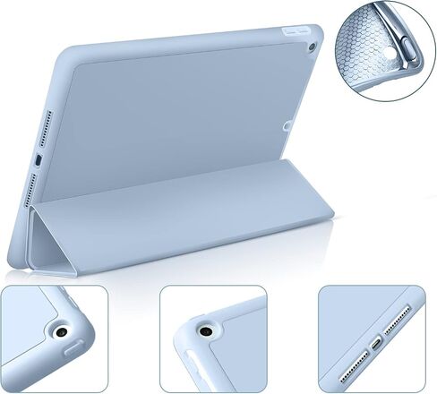 حافظة kenke iPad 9.7 2018/2017 مع حامل أقلام، غطاء ذكي للتنبيه/النوم التلقائي مع حامل ثلاثي الطي، غطاء خلفي ناعم من مادة TPU، حافظة خفيفة الوزن مقاومة للصدمات لجهاز iPad 9.7 بوصة الجيل السادس/الخامس، وردي in Kuwait
