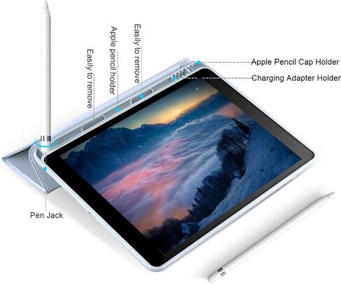حافظة kenke iPad 9.7 2018/2017 مع حامل أقلام، غطاء ذكي للتنبيه/النوم التلقائي مع حامل ثلاثي الطي، غطاء خلفي ناعم من مادة TPU، حافظة خفيفة الوزن مقاومة للصدمات لجهاز iPad 9.7 بوصة الجيل السادس/الخامس، وردي in Kuwait