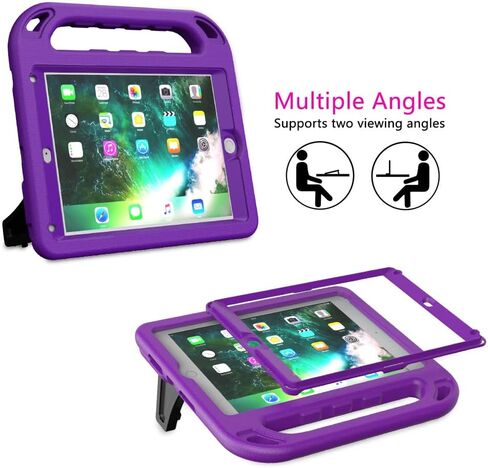 TIRIN 9.7-Inch Case, Kids Case for iPad 6th/5th Generation 2018/2017, iPad Air 1/2 & iPad Pro 9.7 Case with Built-in Screen Protector, Durable Shockproof Protective Cover with Handle Stand, Blue in Kuwait