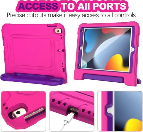 YIHE Kids Case for iPad 10.2" 9th/8th/7th Gen, Pro 10.5" & Air 3, Cyan&Pink in Kuwait