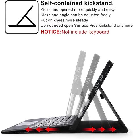 حافظة Omnpak Microsoft Surface Pro 7، حافظة واقية لجهاز Surface Pro 7 Plus مقاس 12.3 بوصة، وSurface Pro 7، وSurface Pro 6، وPro 5، وPro 4 متوافقة مع لوحة مفاتيح النوع (لوحة المفاتيح غير متضمنة) in Kuwait