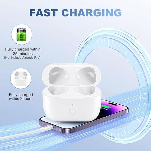 Wireless Charging Case Compatible with AirPods 3rd Generation Charging Case Replacement Charger Case Cover for Air Pods 3 Gen with Bluetooth Pairing Sync Button Quick-Pairing Button (No Earbuds) in Kuwait