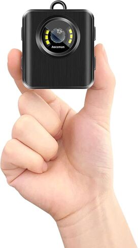 Aoceman Body Camera Body Cam Police Mini Spy Nanny Cam خفيفة الوزن ومحمولة 1080P كاميرا الجسم مع فيديو يمكن ارتداؤها لحارس أمن المنزل المنزل في الهواء الطلق السفر التخييم ركوب الدراجات in Kuwait