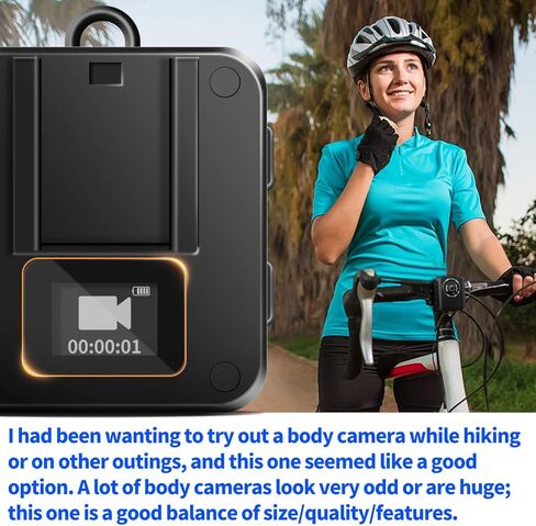 Aoceman Body Camera Body Cam Police Mini Spy Nanny Cam خفيفة الوزن ومحمولة 1080P كاميرا الجسم مع فيديو يمكن ارتداؤها لحارس أمن المنزل المنزل في الهواء الطلق السفر التخييم ركوب الدراجات in Kuwait