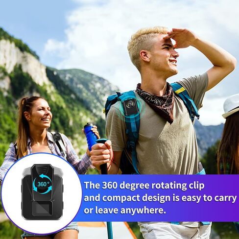 Aoceman Body Camera Body Cam Police Mini Spy Nanny Cam خفيفة الوزن ومحمولة 1080P كاميرا الجسم مع فيديو يمكن ارتداؤها لحارس أمن المنزل المنزل في الهواء الطلق السفر التخييم ركوب الدراجات in Kuwait