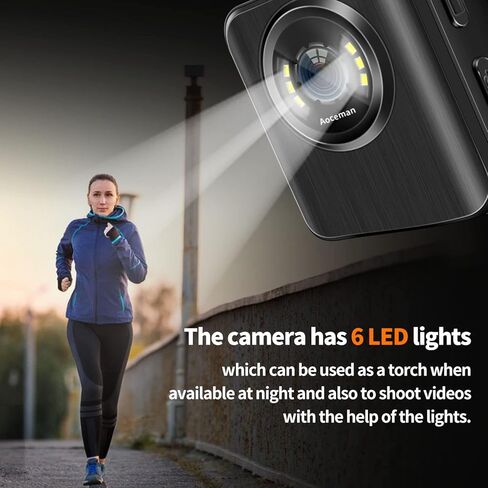 Aoceman Body Camera Body Cam Police Mini Spy Nanny Cam خفيفة الوزن ومحمولة 1080P كاميرا الجسم مع فيديو يمكن ارتداؤها لحارس أمن المنزل المنزل في الهواء الطلق السفر التخييم ركوب الدراجات in Kuwait