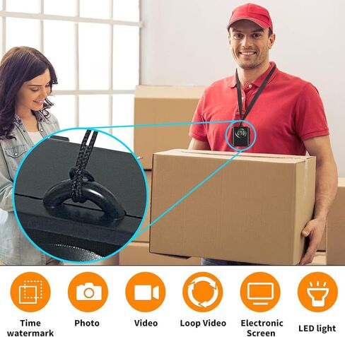 Aoceman Body Camera Body Cam Police Mini Spy Nanny Cam خفيفة الوزن ومحمولة 1080P كاميرا الجسم مع فيديو يمكن ارتداؤها لحارس أمن المنزل المنزل في الهواء الطلق السفر التخييم ركوب الدراجات in Kuwait