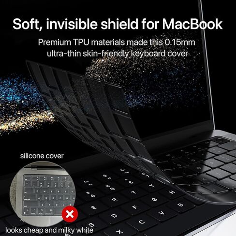 Soonjet Compatible for MacBook Air 15 inch Keyboard Cover Protector, Skin for 2023 MacBook Air 15" M2 A2941, MacBook Air 13.6" M2 A2681, MacBook Pro 14" /16" A2442 A2779 A2485 A2780 M2 M1 in Kuwait