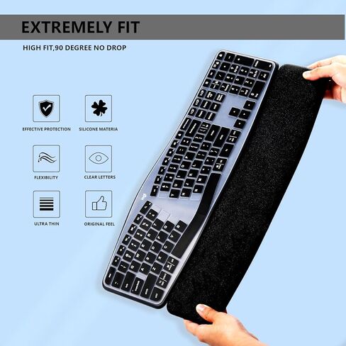 Keyboard Cover for Logitech Ergo K860 Wireless Ergonomic Keyboard,Waterproof Silicone Keyboard Protector Skin for Logitech K860 Split Keyboard Ultra Thin Dust-Proof Protective Accessories in Kuwait