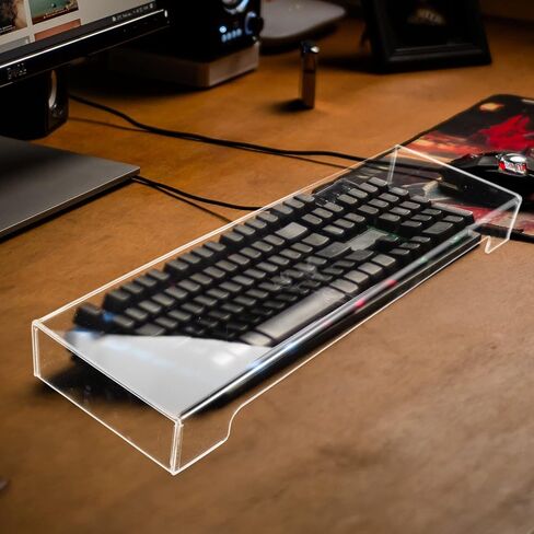 DOITOOL Clear Acrylic Keyboard Cover Protector Anti-Cat, Desktop Keyboard Protector Mechanical Keyboard Cover Computer Keyboard Mice Accessories (18.6 x 5.9X 1.8inch) in Saudi Arabia