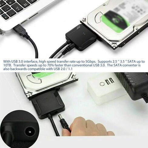 محول محول SATA III إلى USB 3.0 مناسب لهاتف Samsung 860 EVO SSD 2.5/ADATA SU800/DREVO X1 PRO/PNY CS900، إلخ. in Kuwait
