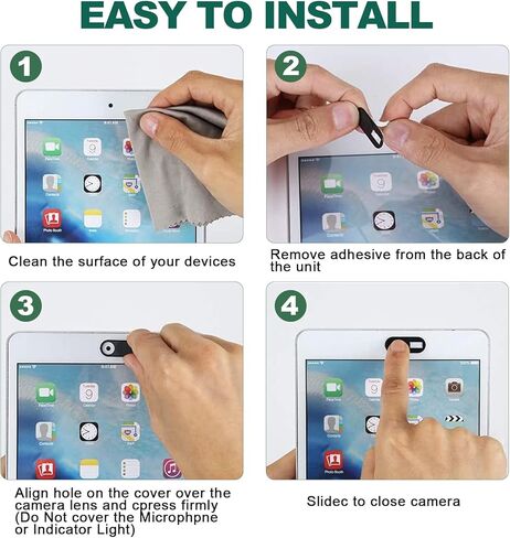 ONKENTET 6PCS Webcam Cover Slide Compatible with Tesla Model 3 Y X S 2017-2023 Accessories Car Camera Cellphone Laptop Privacy Covers Slide Frosted Interior Cabin Front Camera Thin Cover (Green) in Kuwait