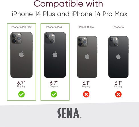 جراب هاتف خلوي من الجلد من Sena لهاتف iPhone 14 Plus/iPhone 14 Pro Max، جراب هاتف خلوي من الجلد المحبب بالكامل خفيف الوزن، ملف تعريف نحيف، يتميز ببطانة ناعمة من الألياف الدقيقة، أسمر ضارب للصفرة (SFD51606US) in Saudi Arabia