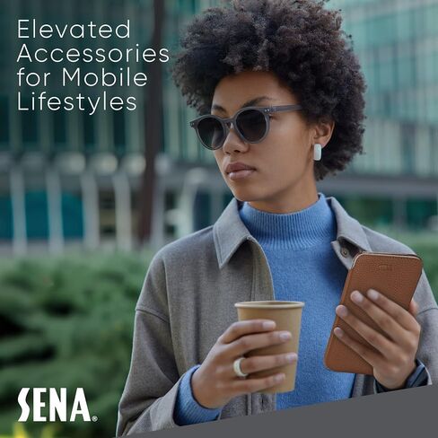جراب هاتف خلوي من الجلد من Sena لهاتف iPhone 14 Plus/iPhone 14 Pro Max، جراب هاتف خلوي من الجلد المحبب بالكامل خفيف الوزن، ملف تعريف نحيف، يتميز ببطانة ناعمة من الألياف الدقيقة، أسمر ضارب للصفرة (SFD51606US) in Saudi Arabia