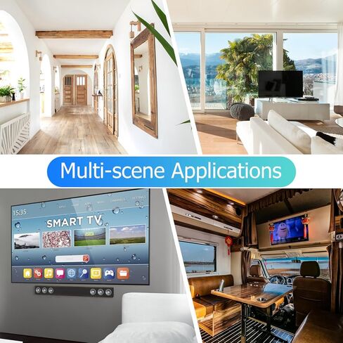 هوائي التلفزيون HD هوائي التلفزيون الرقمي طويل المدى 450+ ميل، يدعم استقبال 360 درجة 8K 4K 1080p للتلفزيون الذكي، معزز إشارة مكبر الصوت للقنوات المحلية - كابل Coax HDTV بطول 16.4 قدم 2023 مطور in Kuwait