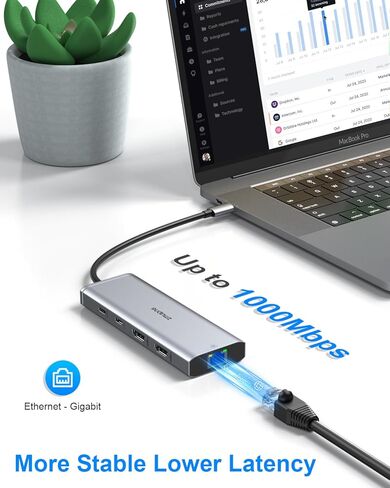 محطة إرساء USB C شاشة مزدوجة لأجهزة الكمبيوتر المحمول Dell/HP، شاشة مزدوجة 4K أحادية 8K@30 هرتز/4K@120 هرتز، محول USB C متعدد 10 في 1 مع 2 HDMI+Ethernet+2USB3.0+USB C+USB2.0+ PD + SD/TF لينوفو/السطح in Kuwait